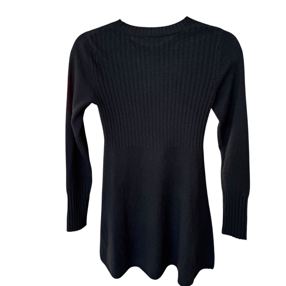 100% Cashmere Sweater Dress Ribbed Mini Black Size L NWT Soft Luxe - Picture 3 of 9